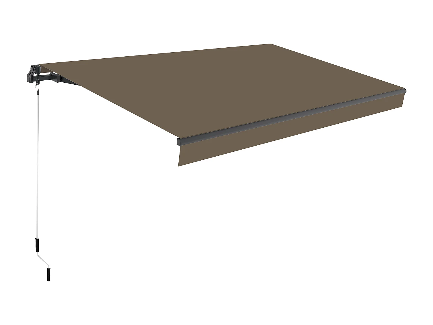 Wasabi - Store Banne Manuel 3x2 Polyester Taupe - Toile Enroulable UV - Structure Aluminium Anthracite - Inclinaison Réglable