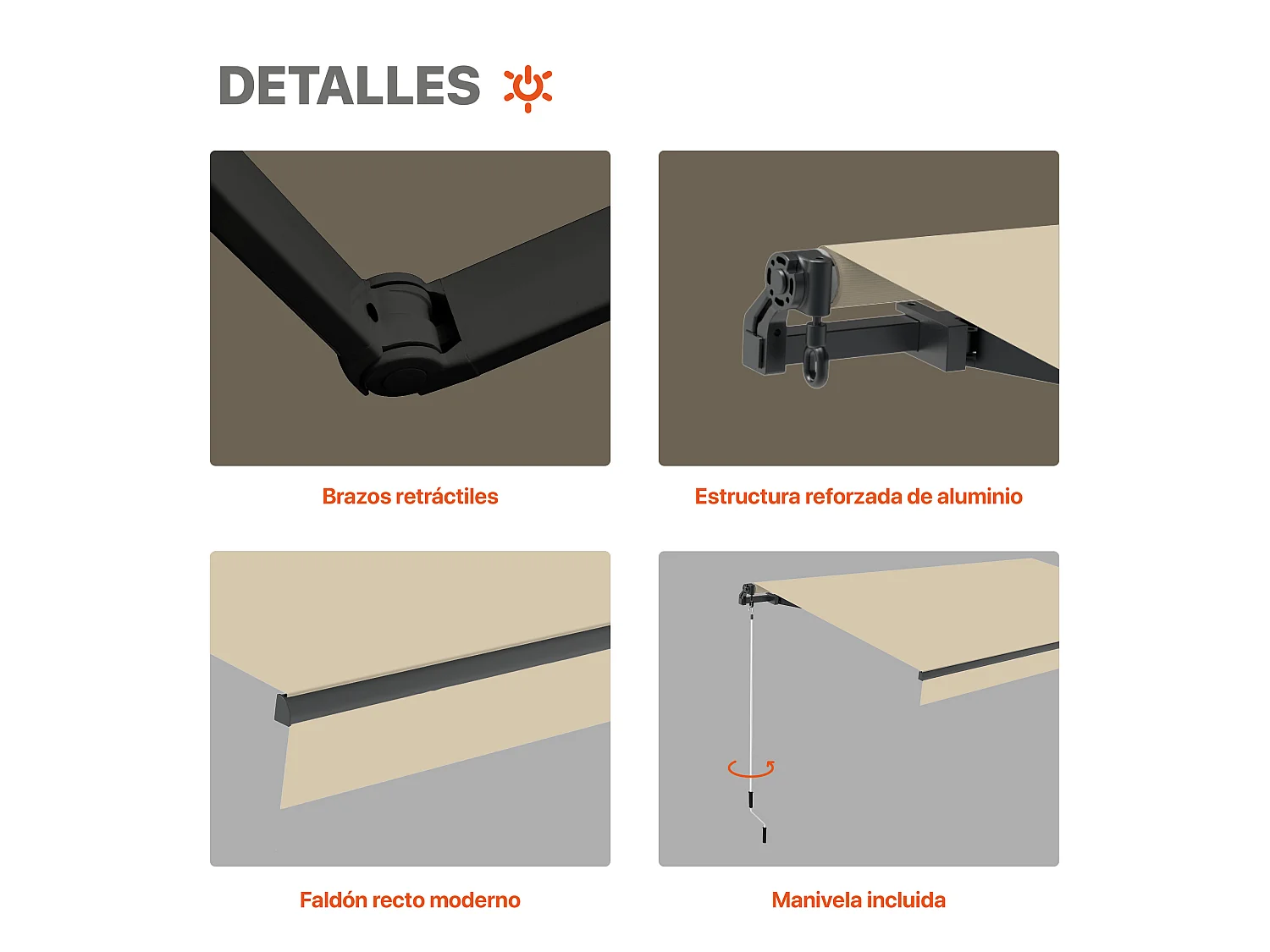 Tenda da sole Smartsun Classic Dark 3*2 Sand