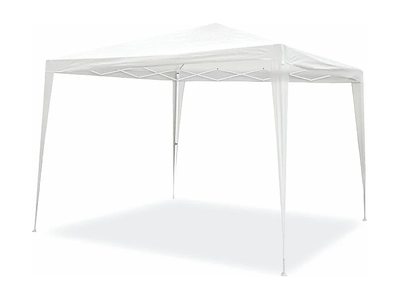 Wasabi - Tonnelle Pliante 3x3 m Blanche - Structure Assemblée - Piquets et Cordes – Raphia - Pergola Jardin - Toit Camping - Javea