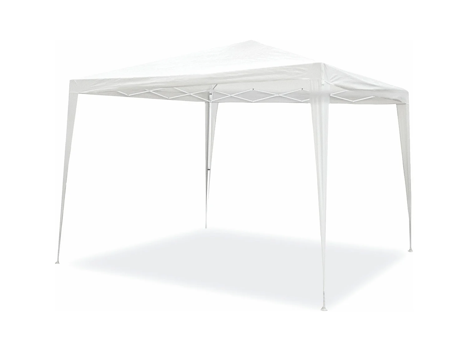 Wasabi - Tonnelle Pliante 3x3 m Blanche - Structure Assemblée - Piquets et Cordes – Raphia - Pergola Jardin - Toit Camping - Javea