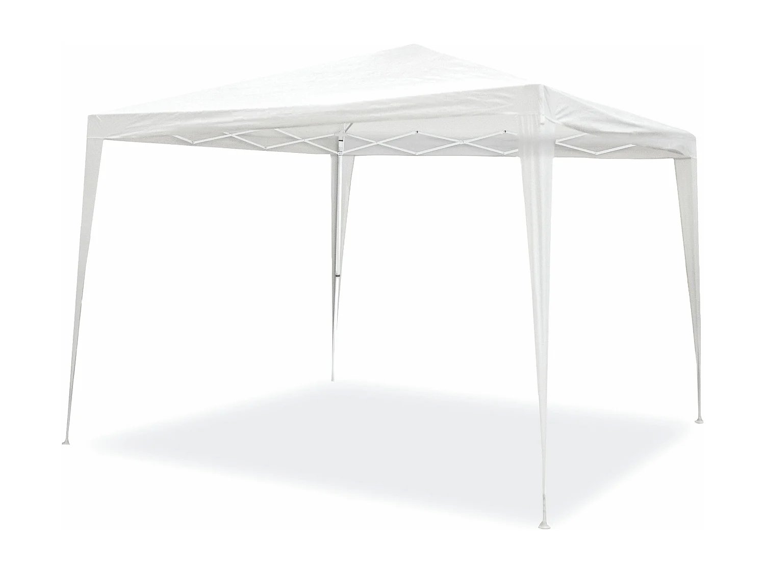 Wasabi - Tonnelle Pliante 3x3 m Blanche - Structure Assemblée - Piquets et Cordes – Raphia - Pergola Jardin - Toit Camping - Javea