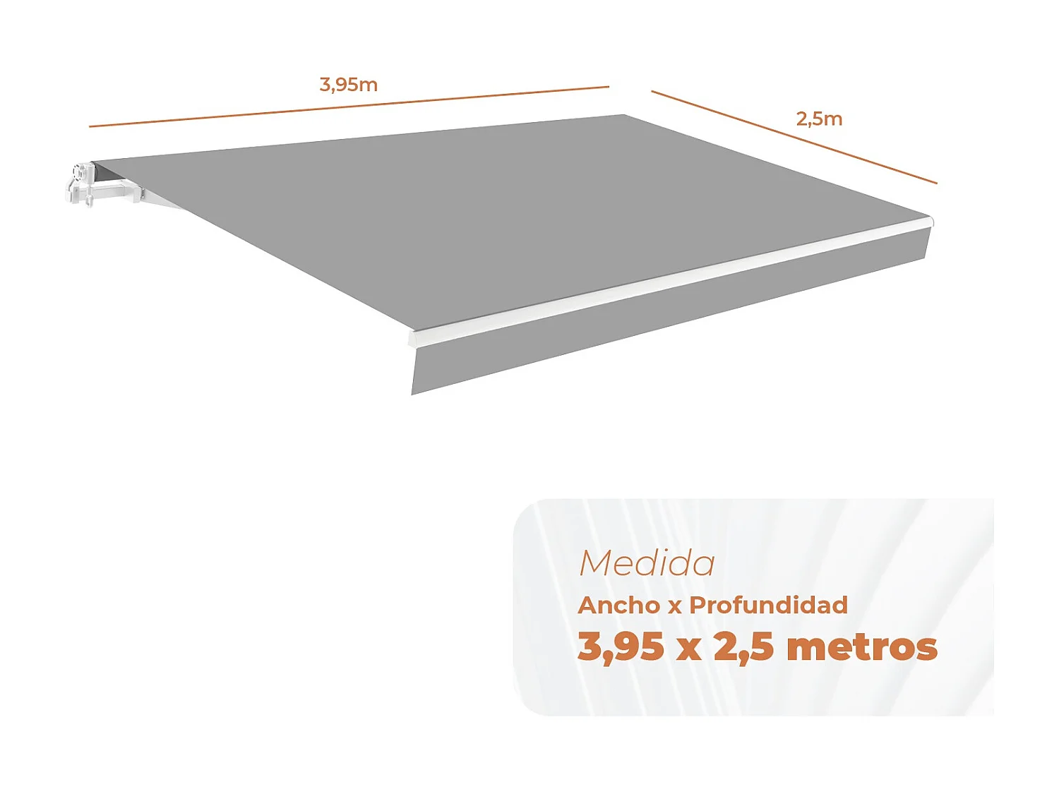 Tenda manuale completa 4x2,5m Smartsun Grigio telo acrilico