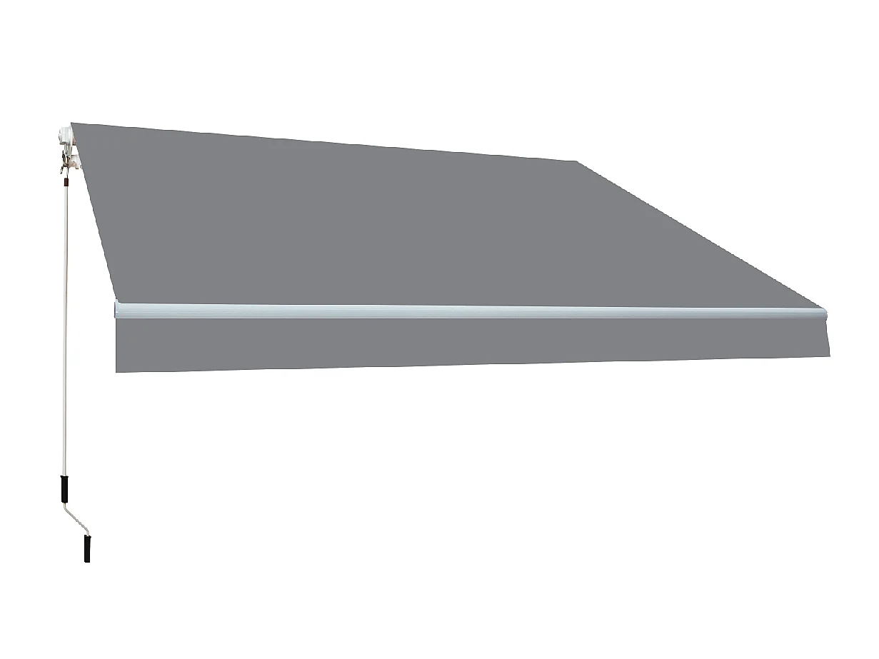 Wasabi - Store Banne Manuel 4x2,5 Acrylique Gris - Toile UV - Structure Aluminium - Inclinaison Réglable - Manivelle Incluse