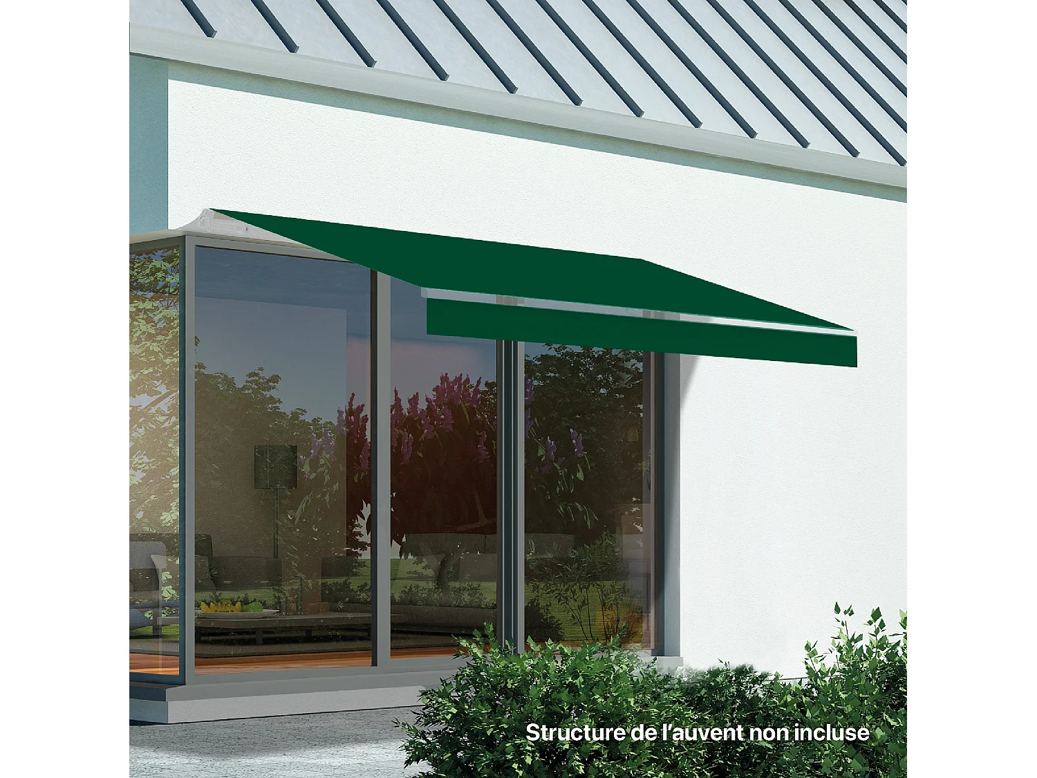 Wasabi - Lona para Toldo de 3x2 Verde Poliéster 280 gr/m2 - Resistente al Agua - Protección UV - 283x200cm - Malla Sombreo - Tela Enrollable Repuesto para Toldos