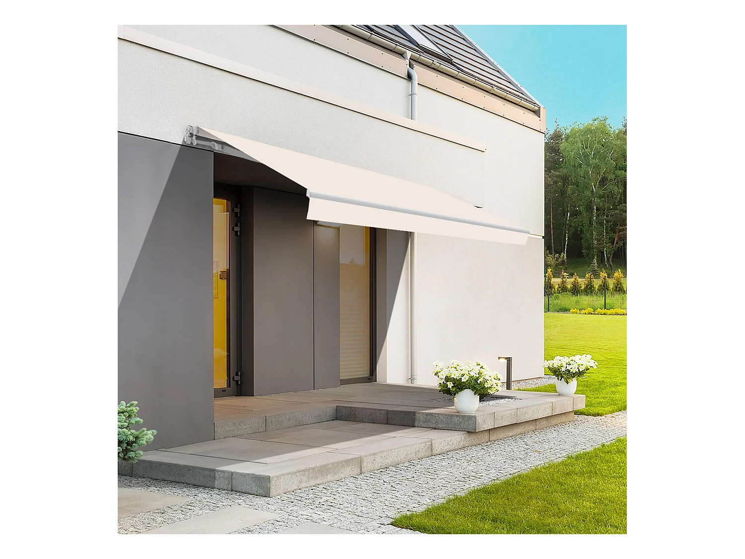 Tenda da sole manuale completa 4x2,5m Smartsun Ecru in poliestere