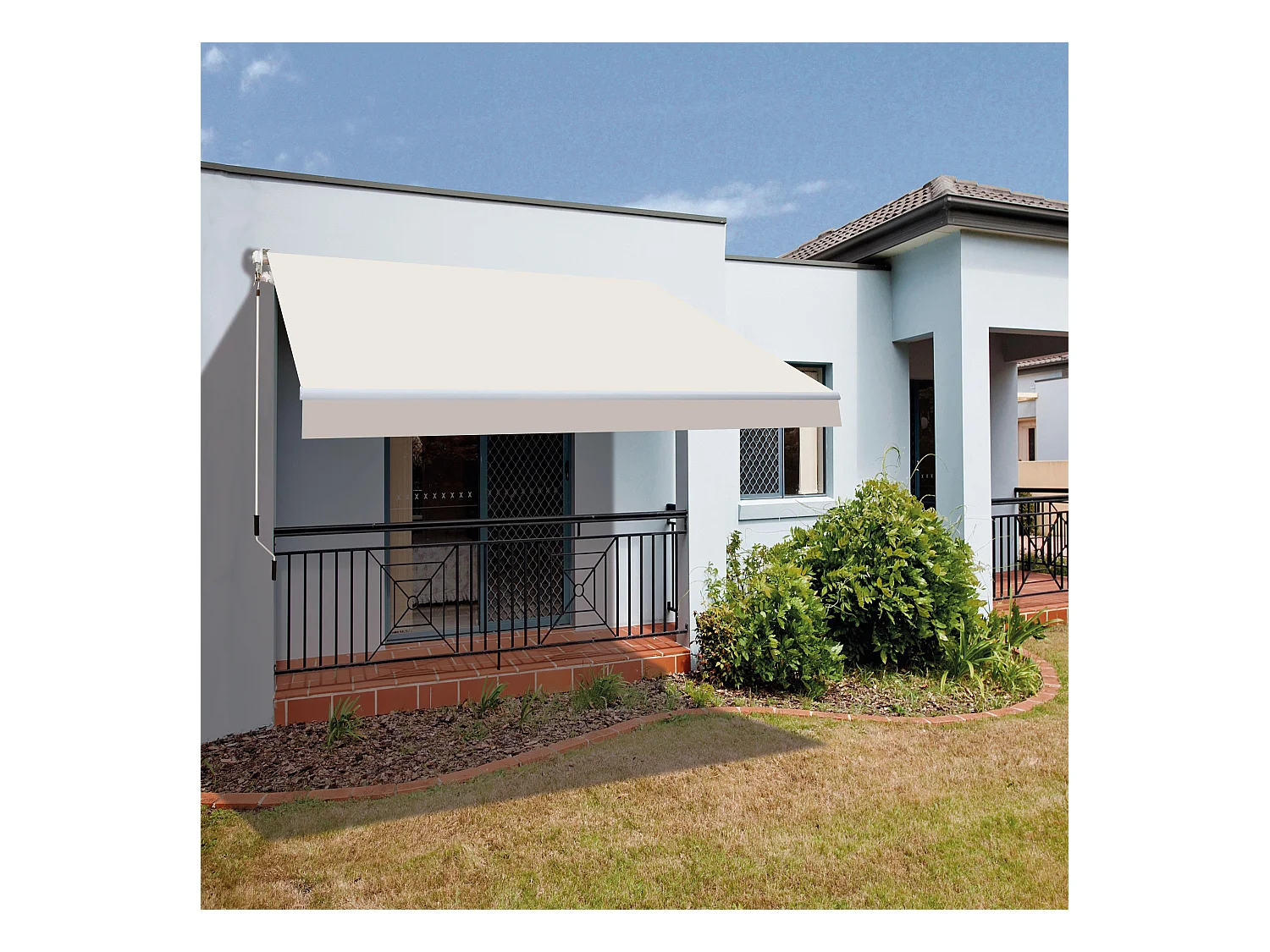 Tenda da sole manuale completa 4x2,5m Smartsun Ecru in poliestere