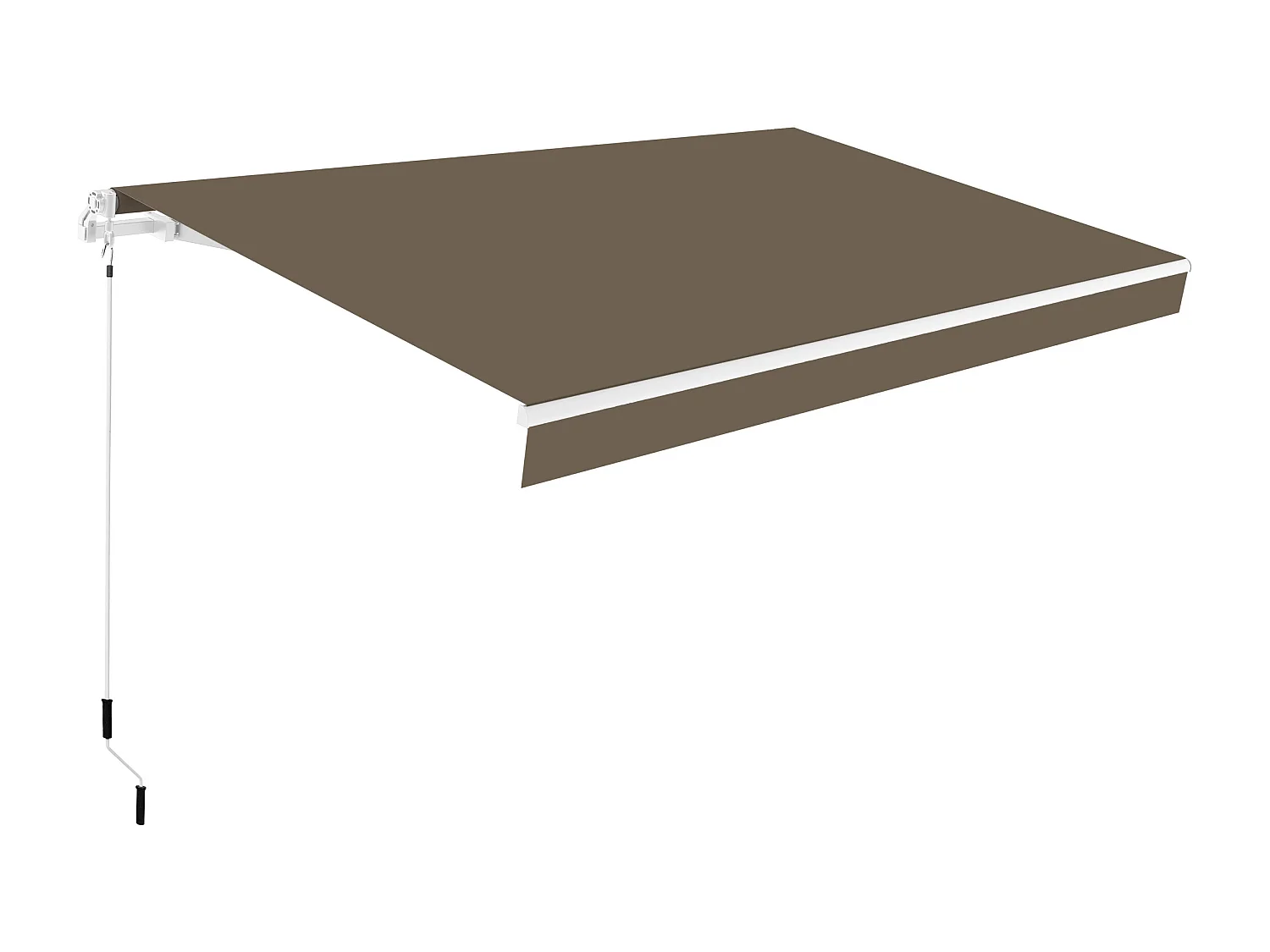 Wasabi - Store Banne Manuel Rétractable 3x2 Polyester Taupe - Toile Enroulable UV - Structure Aluminium - Inclinaison Réglable