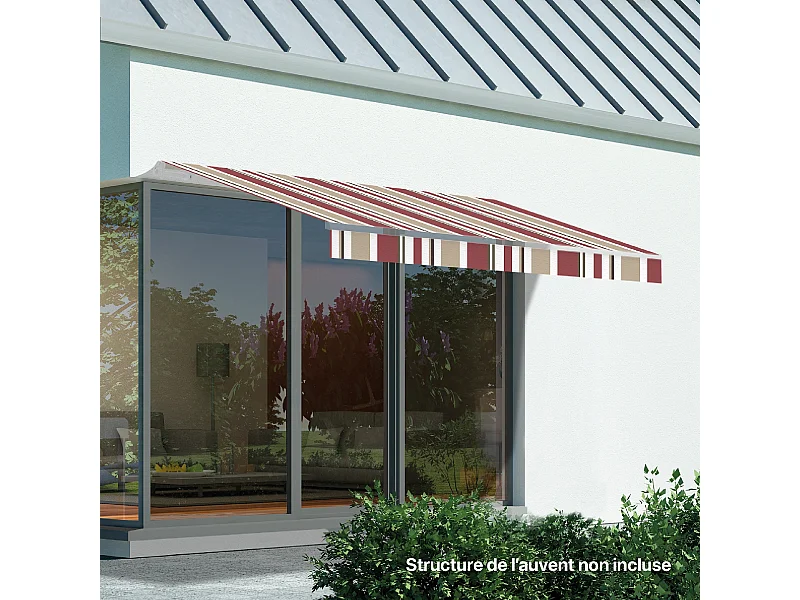 Wasabi - Lona Toldo 3x2 Burdeos/Beige Poliéster 280 gr/m² - Resistente al Agua y UV - 283x200cm - Malla Sombreo - Tela Enrollable Repuesto para Toldos