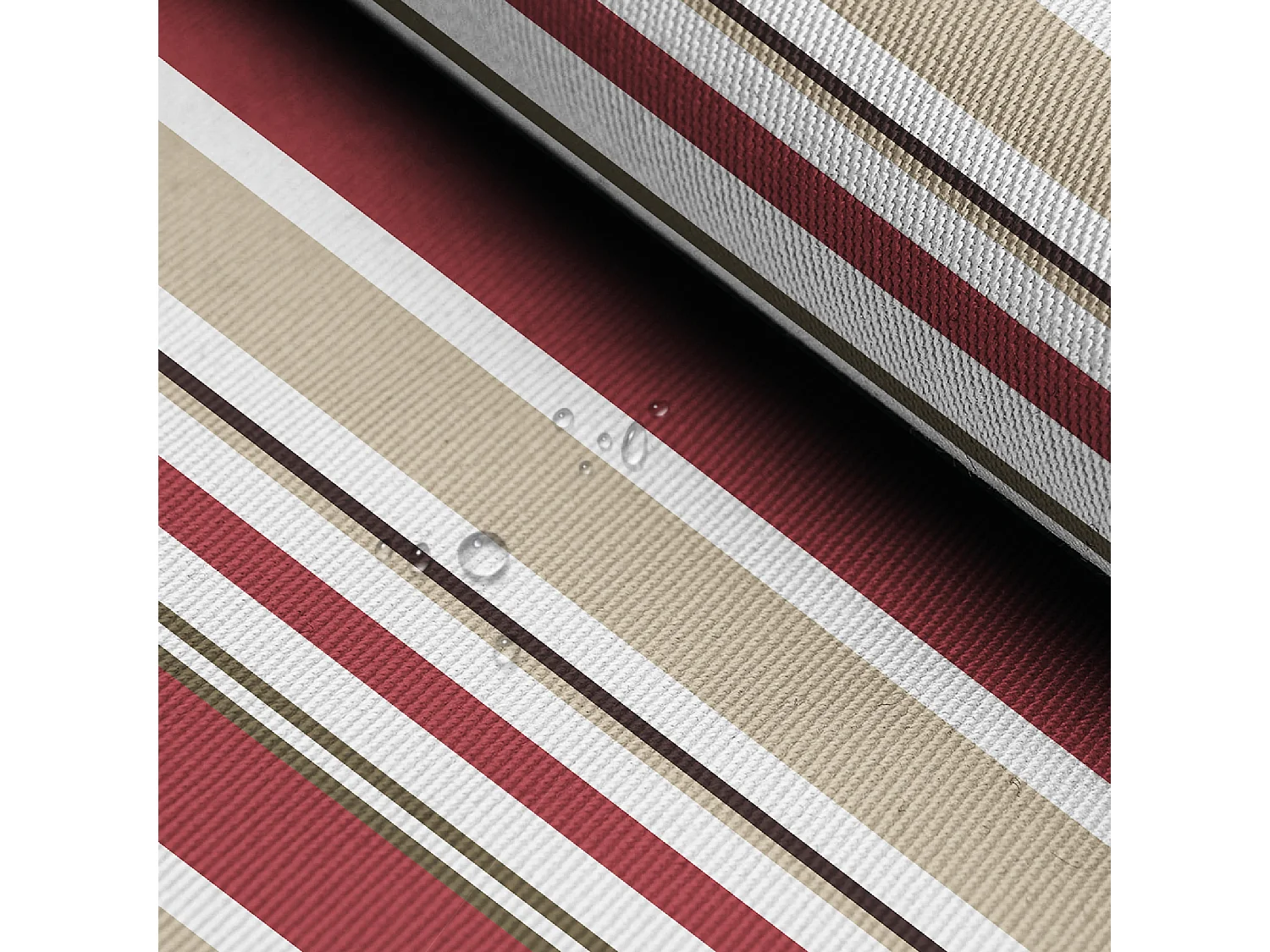 Telone in poliestere a righe bordeaux/beige per tenda da sole 3x2m