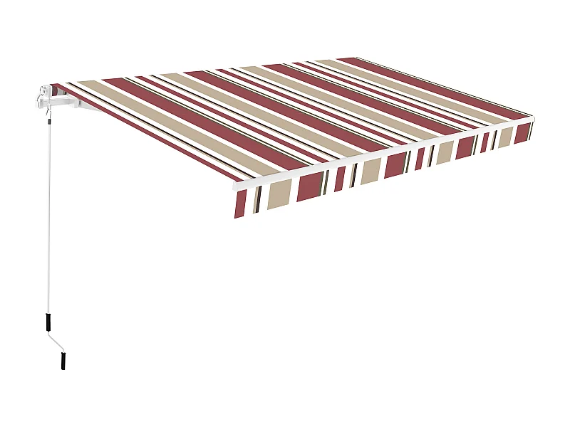 Wasabi - Toldo Exterior Enrollable Burdeos/Beige 3x2 Poliéster – Lona Protección Solar UV –  Aluminio – Regulable en Inclinación – Manivela Incluida – Manual
