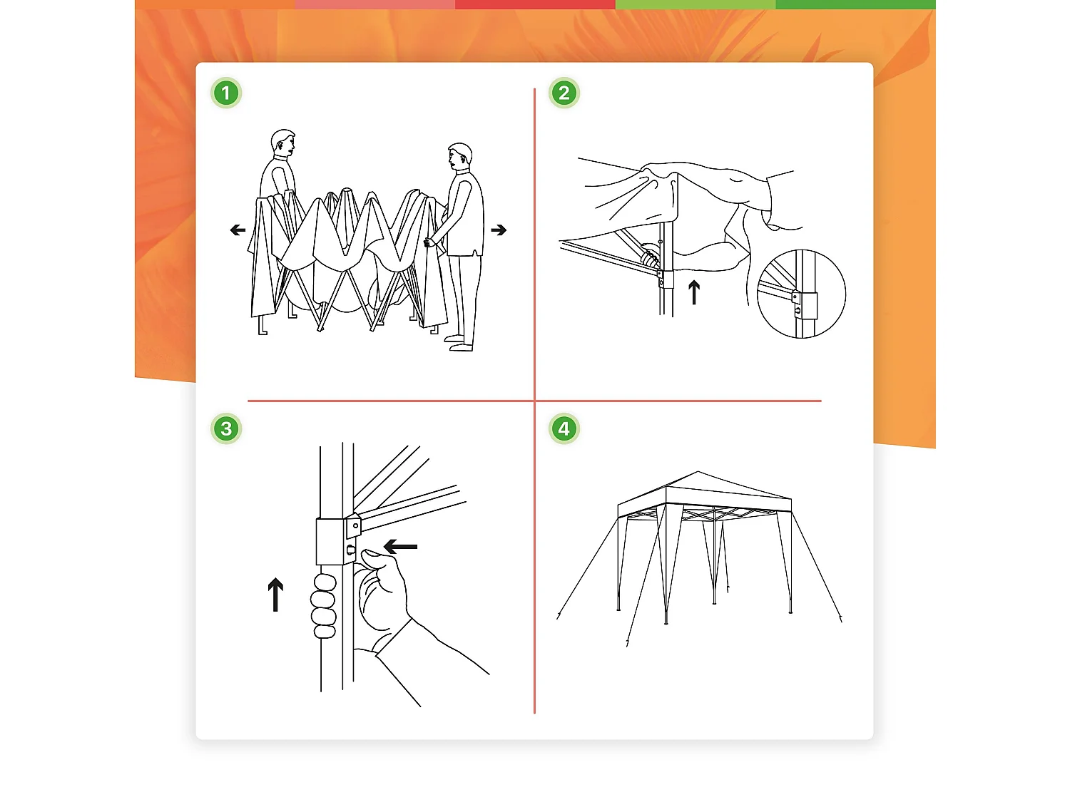 Wasabi - Carpa Plegable 3x3 m Classic Beige – Resistente al Agua – Vientos y Piquetas Fijación – Estructura de Acero – Cenador Jardín – Exteriores Camping Fiestas