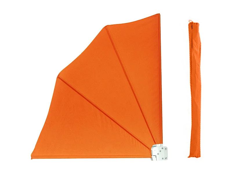 Wasabi - Toldo Lateral Retráctil Naranja 140x140cm – Repele Agua y Rayos UV – Separador Privacidad – Ocultación Jardín – Paravientos Plegable – Anclaje Pared