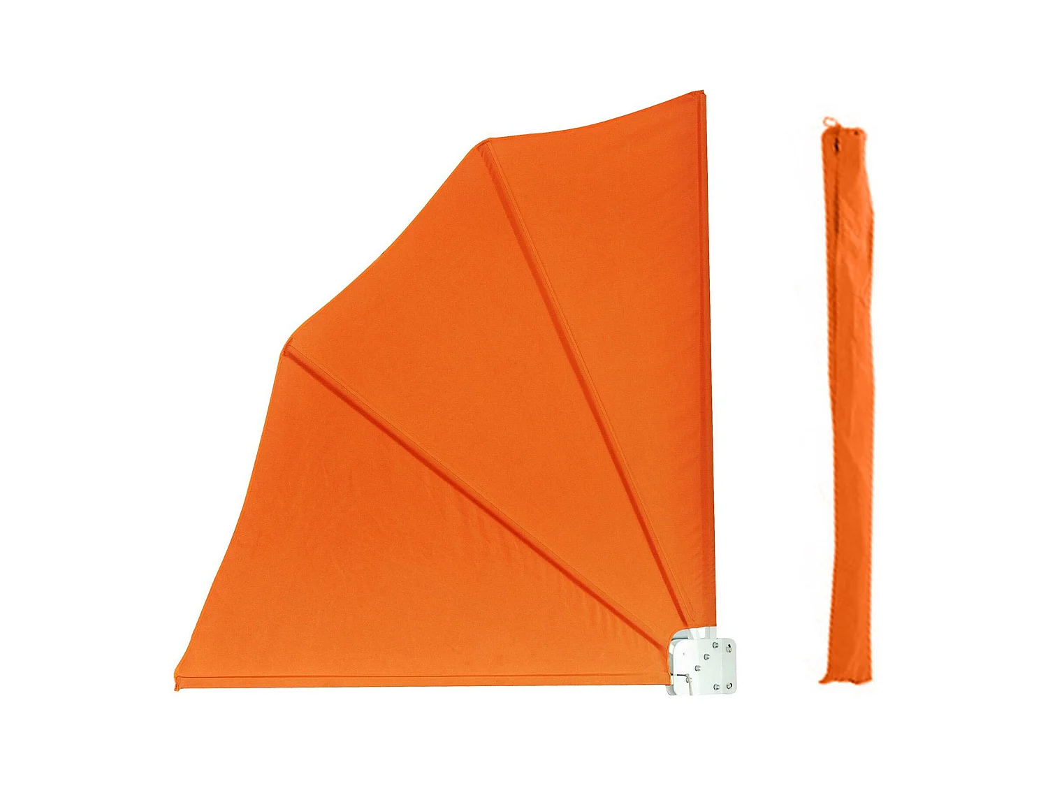 Wasabi - Paravent Extérieur Rétractable 140x140cm - Hydrofuge et Anti-UV - Brise vue jardin - Toile Orange UV - Ancrage Mur