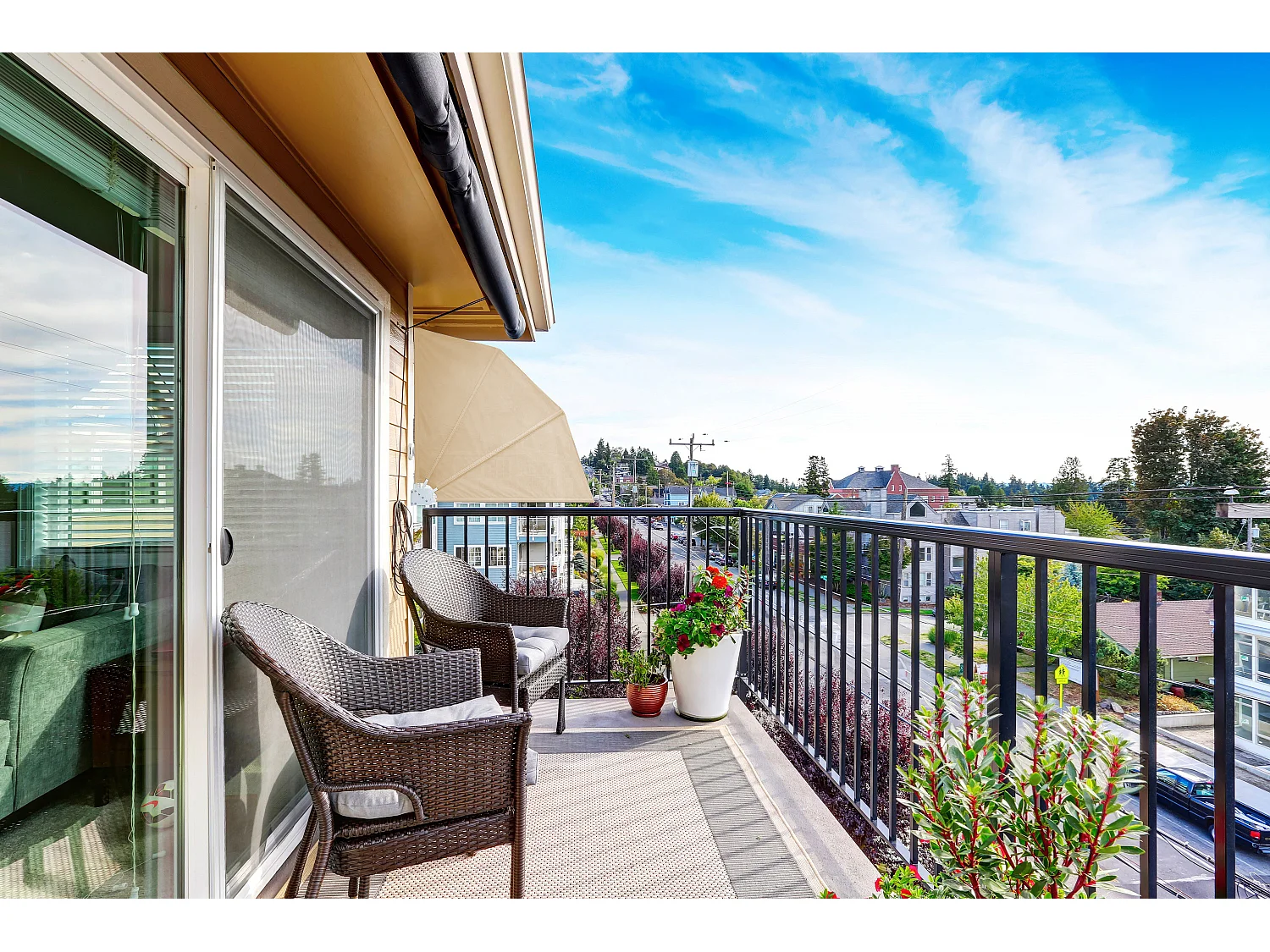 SmartSun Beige tenda laterale pieghevole a ventaglio 1,4x1,4m per balcone, terrazza