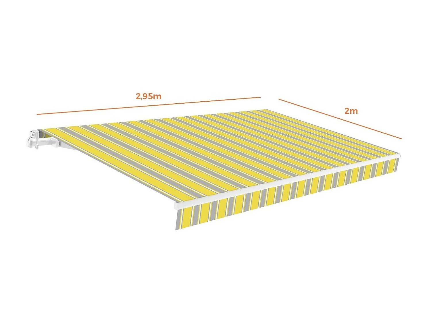 Smartsun 4x2,5m tenda completa manuale Giallo/Grigio/Bianco telone in poliestere