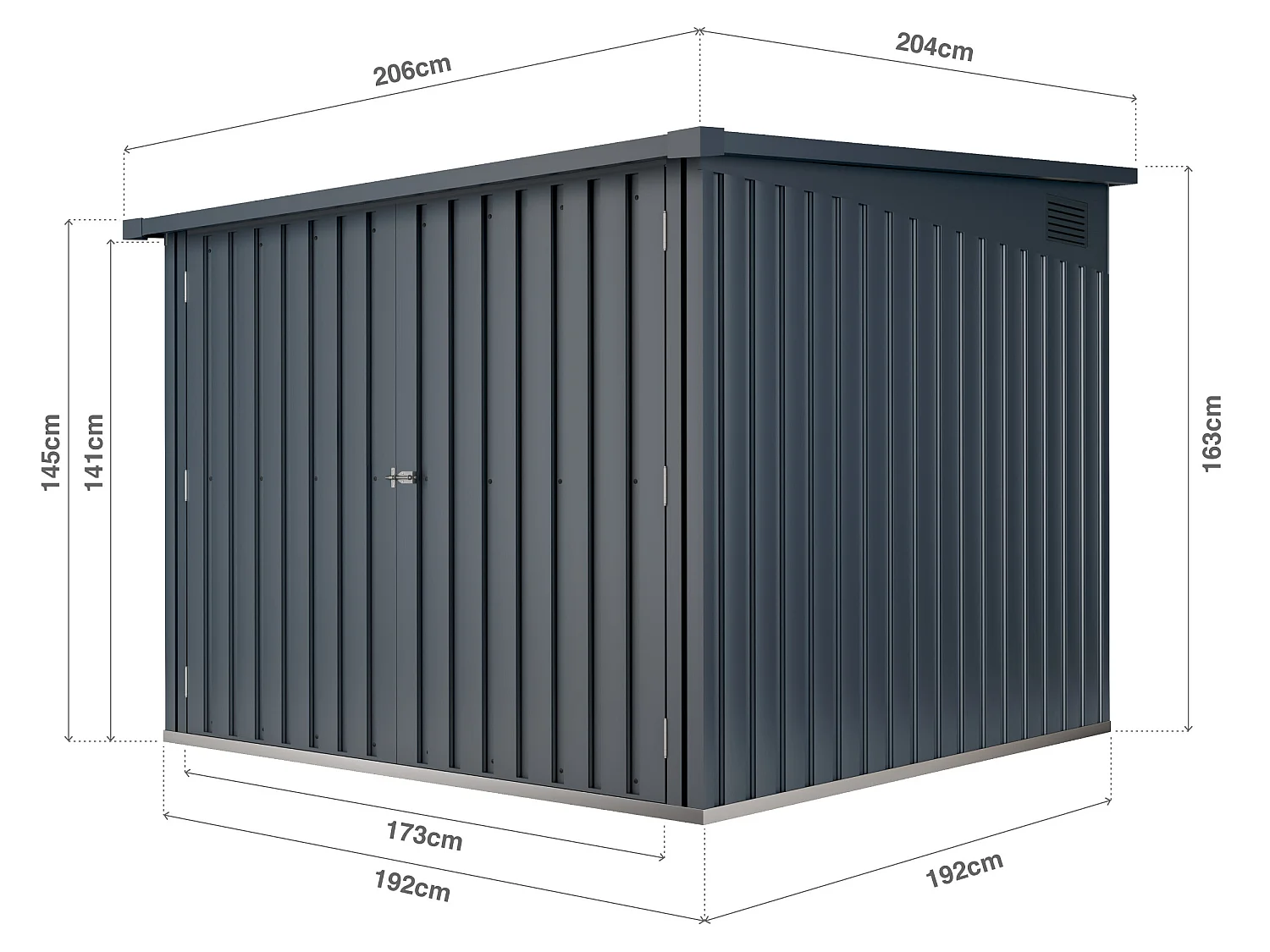 Armoire 4 vélos Nyon 4,2 m2 - Garantie 10 ans - 204x206x163cm