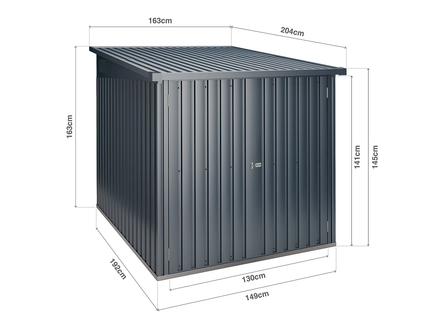 Armoire 3 vélos Arth 3,2 m2 - Garantie 10 ans - 204x163x163cm