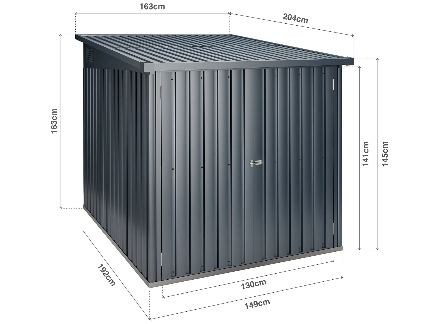 Armoire 3 vélos Arth 3,2 m2 - Garantie 10 ans - 204x163x163cm