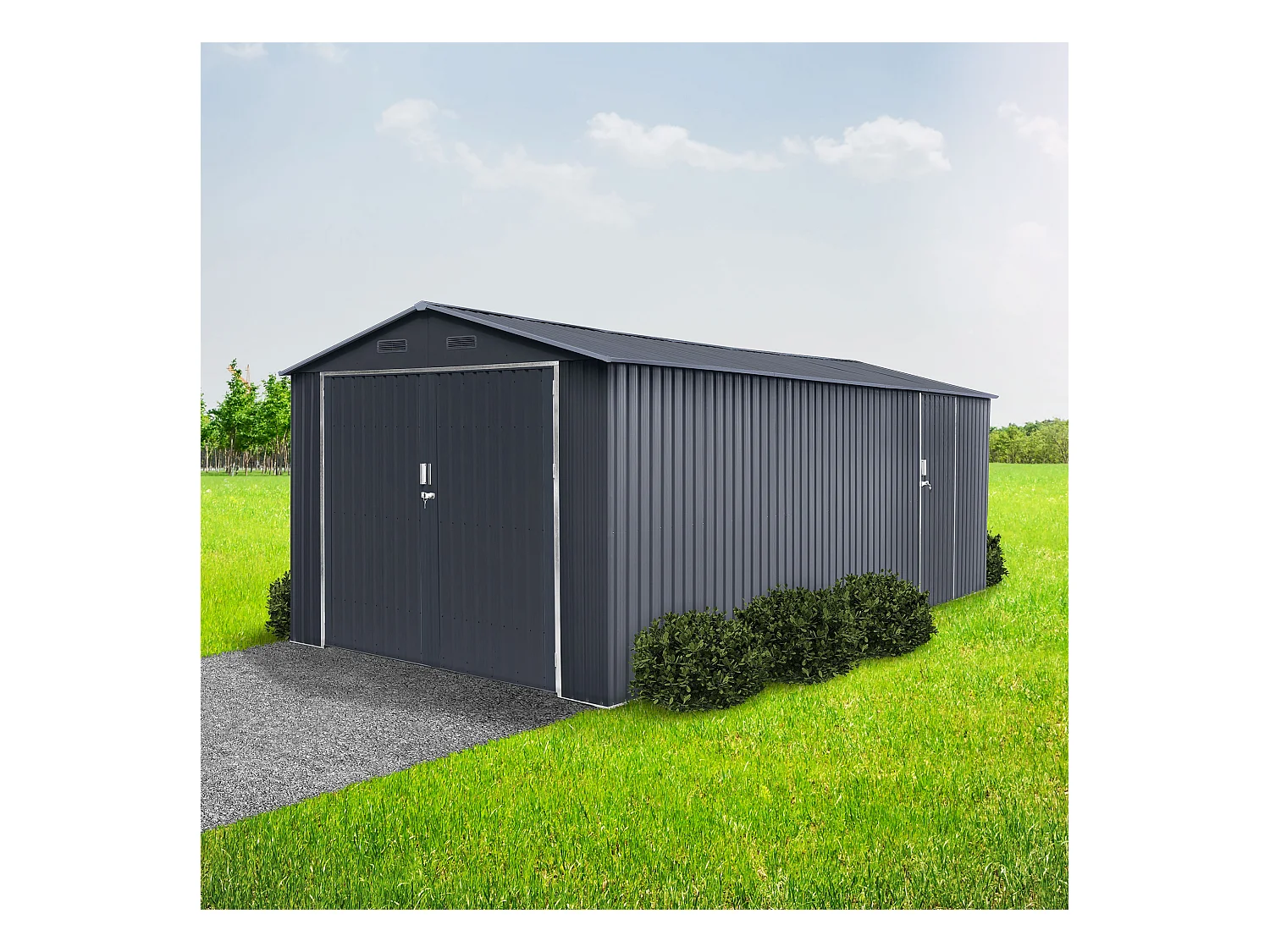 Garage in metallo Tonsberg 18m2 - Garanzia 15 anni - 602x300x232cm.