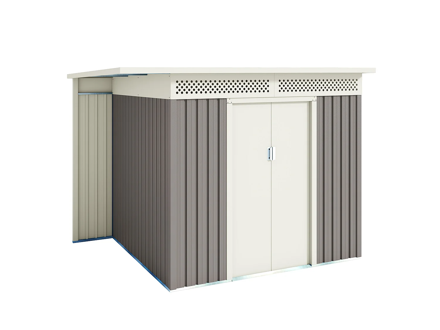 Capannone da giardino in metallo Husavik 5,29m2 - 10 anni di garanzia - 257x206x187cm. Capanno da giardino