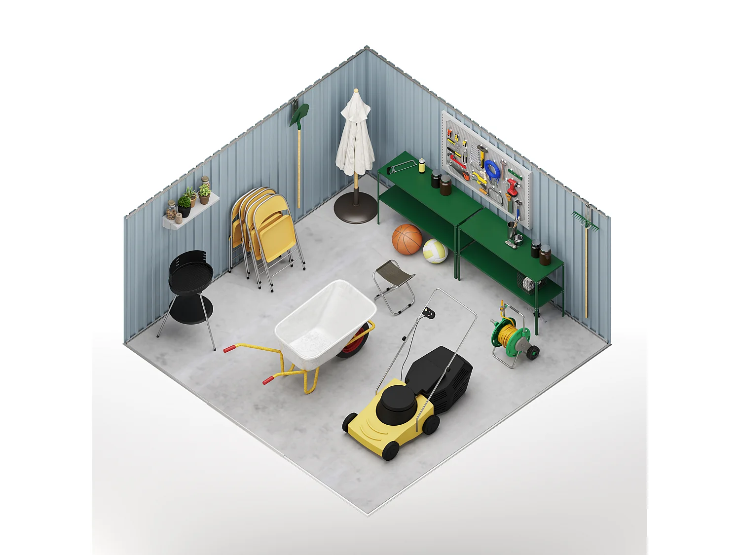 Abri de jardin Wasabi Light Green XL 10.2 m2 - Garantie 10 ans - 324x322x205cm. Remise en métal