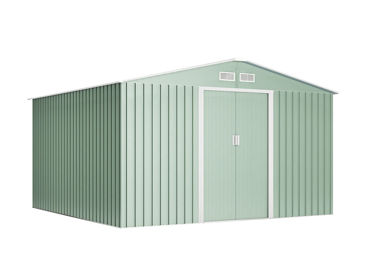 Abri de jardin Wasabi Light Green XL 10.2 m2 - Garantie 10 ans - 324x322x205cm. Remise en métal