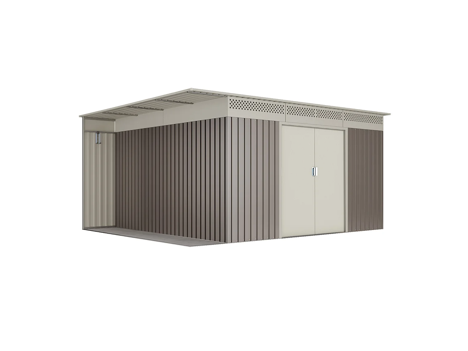 Abri de jardin Premium Uppsala 13.22 m2 - Garantie 10 ans - 397x333x191cm. Remise métal