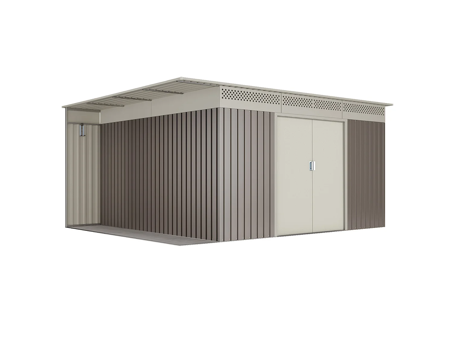 Abri de jardin Premium Uppsala 13.22 m2 - Garantie 10 ans - 397x333x191cm. Remise métal