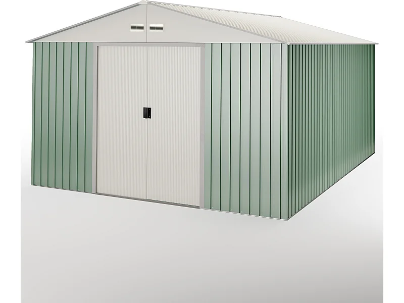 Casetta da giardino in metallo Anjala 15,5m2- 10 anni di garanzia - 343x452x223cm. Capanno da giardino