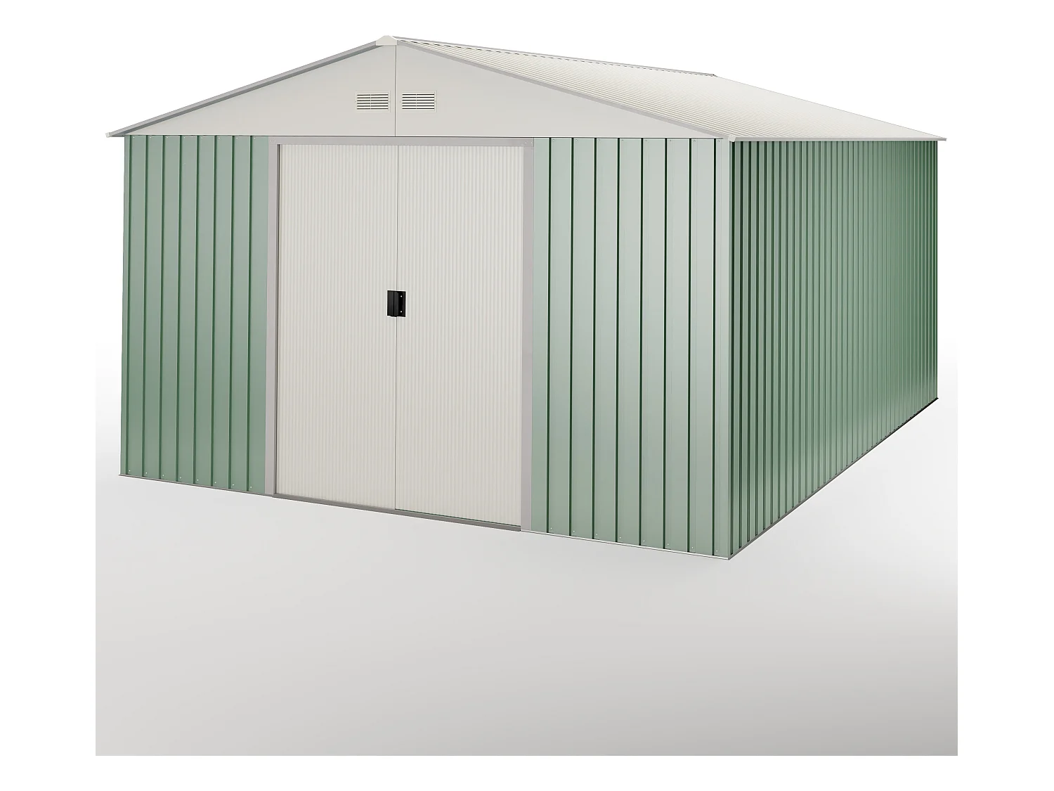 Casetta da giardino in metallo Anjala 15,5m2- 10 anni di garanzia - 343x452x223cm. Capanno da giardino