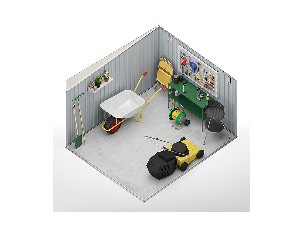 Abri de jardin Wasabi Stark 6.6 m2 - Garantie 10 ans - 279x238x203cm. Remise métal