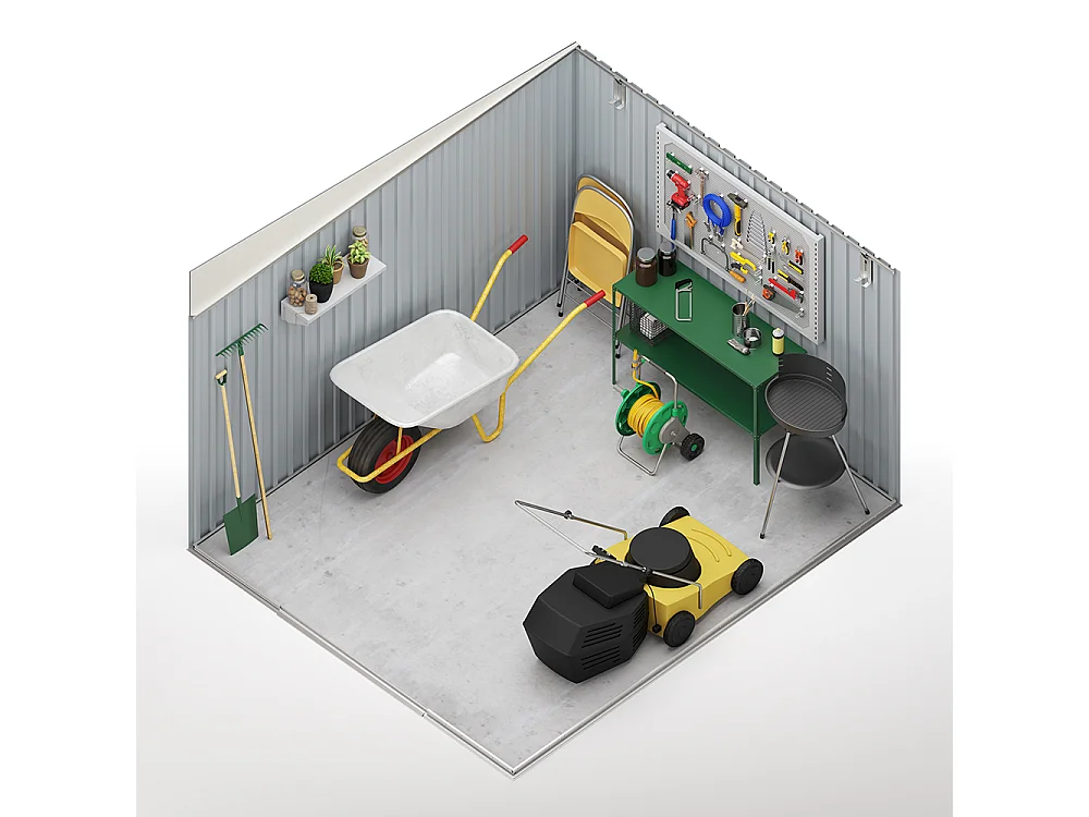 Abri de jardin Wasabi Stark 6.6 m2 - Garantie 10 ans - 279x238x203cm. Remise métal