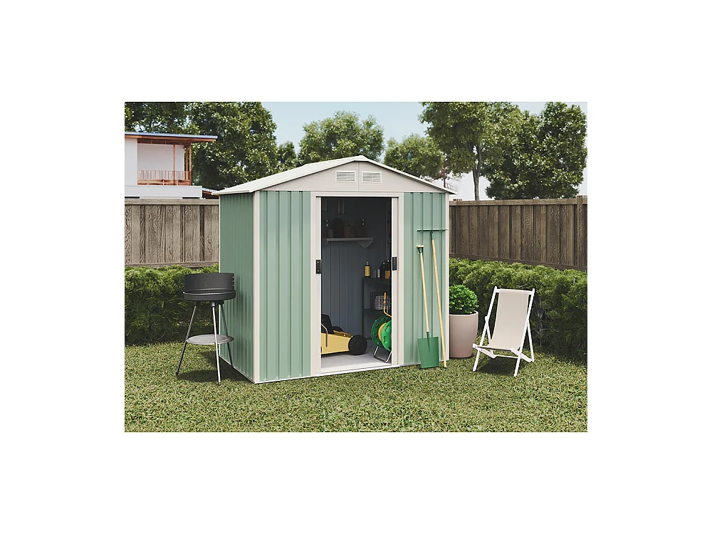 Capannone da giardino in metallo Nybro 2,43m2 - 10 anni di garanzia - 201x121x176cm. Capanno da giardino