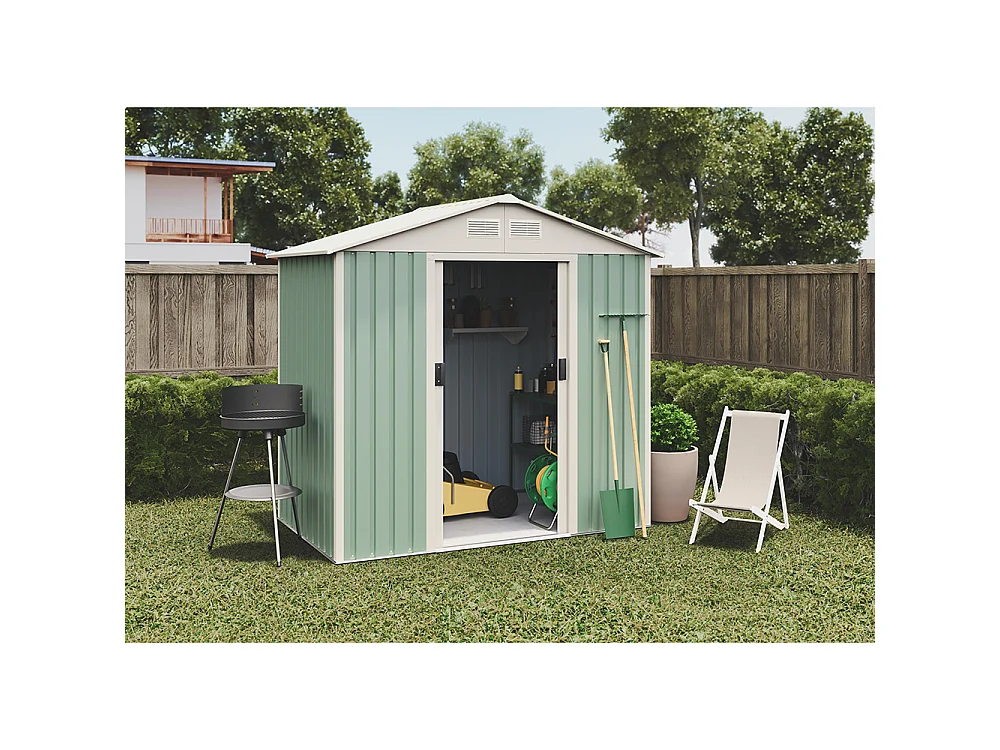 Abri de jardin en métal Nybro 2.43m2 - Garantie 10 ans - 201x121x176cm. Remise métal