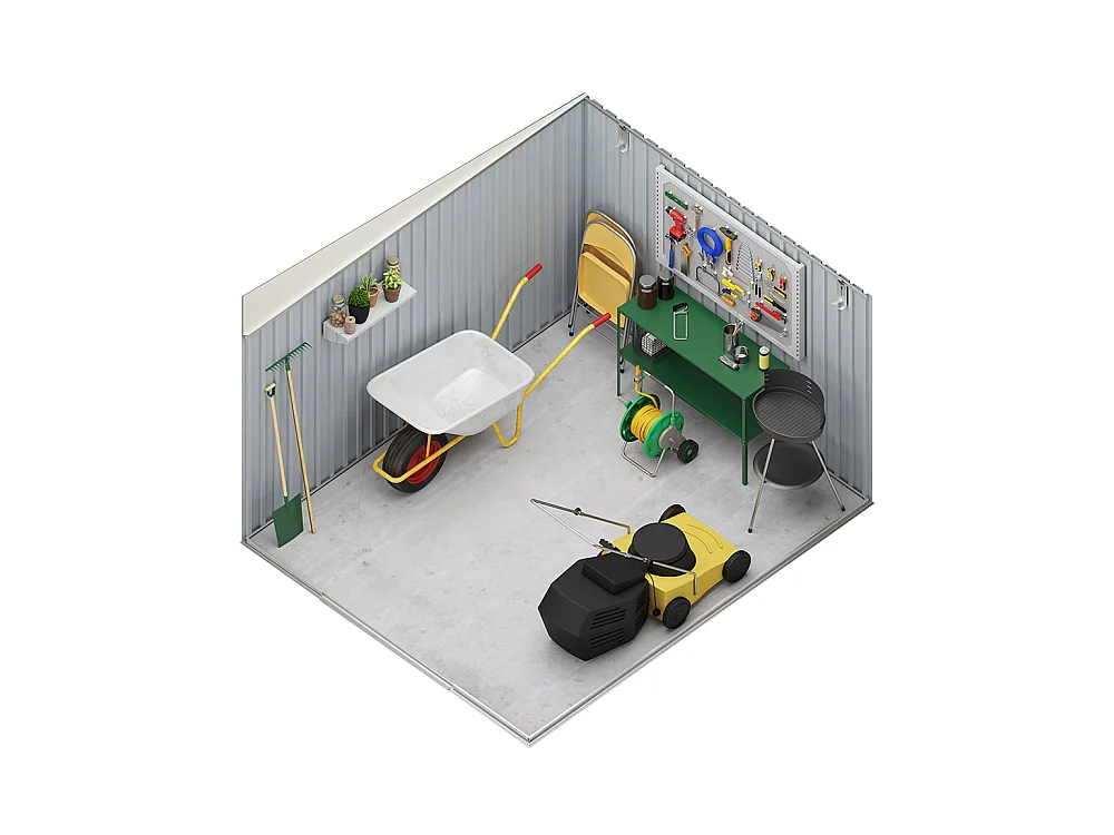 Capannone da giardino in metallo Orebro 8,96m2 - 10 anni di garanzia - 333x269x189cm. Capanno da giardino