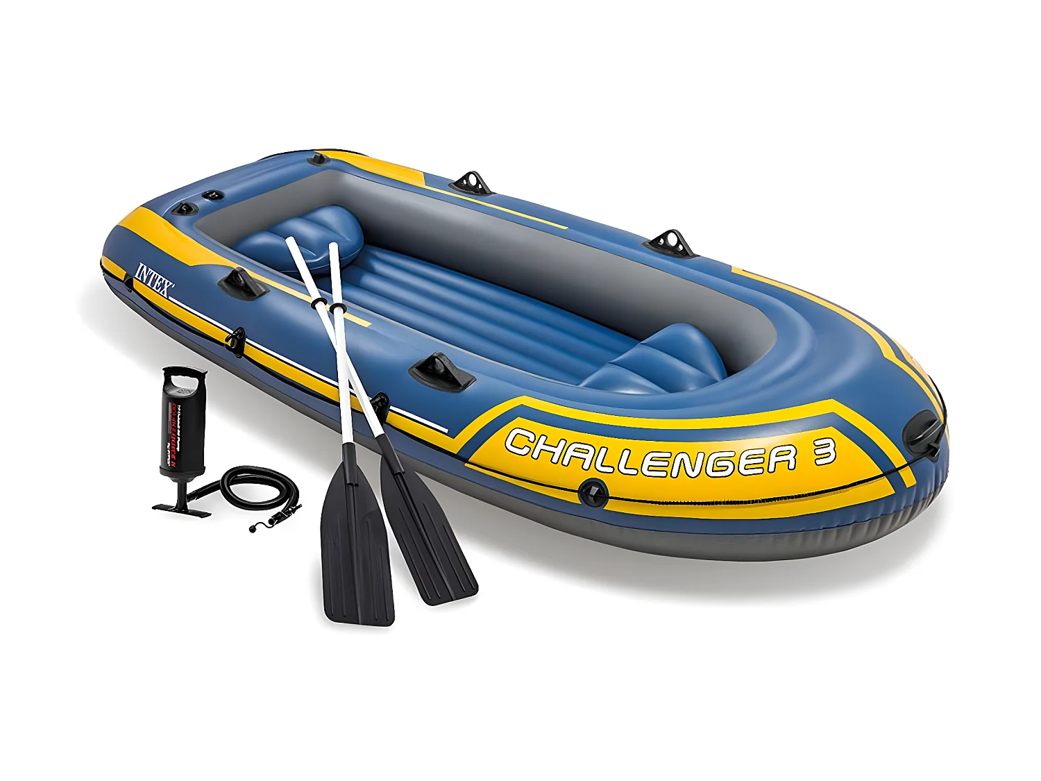 Kit bateau gonflable 3 places Challenger 3 avec rames et gonfleur - Intex