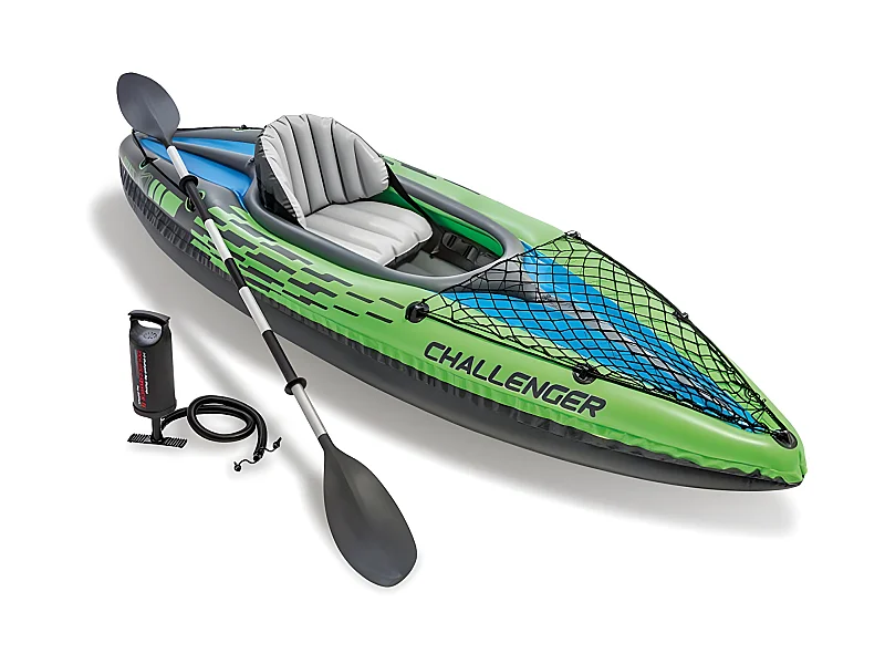 Kit kayak gonflable 1 place Challenger K1 avec rame et gonfleur - Intex