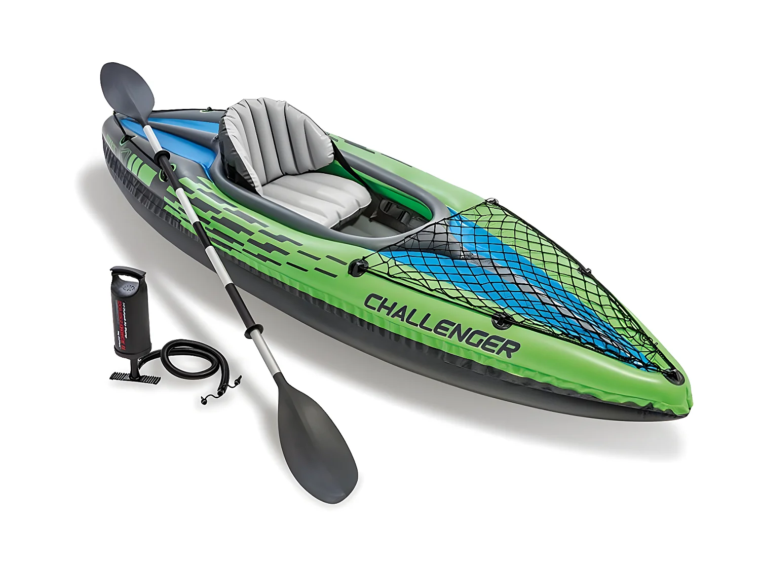 Kit kayak gonflable 1 place Challenger K1 avec rame et gonfleur - Intex