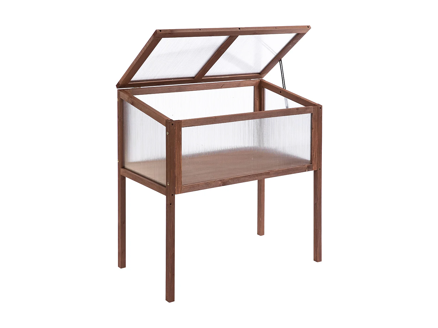 Mini serre sur pieds dim. 90L x 50l x 93H cm toit ouvrable panneaux de polycarbonate bois sapin traité