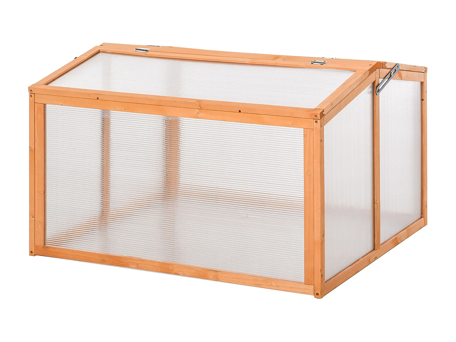 Mini serre de jardin serre à tomates dim. 90L x 80l x 58H cm toits ouvrables panneaux de polycarbonate bois sapin pré-huilé