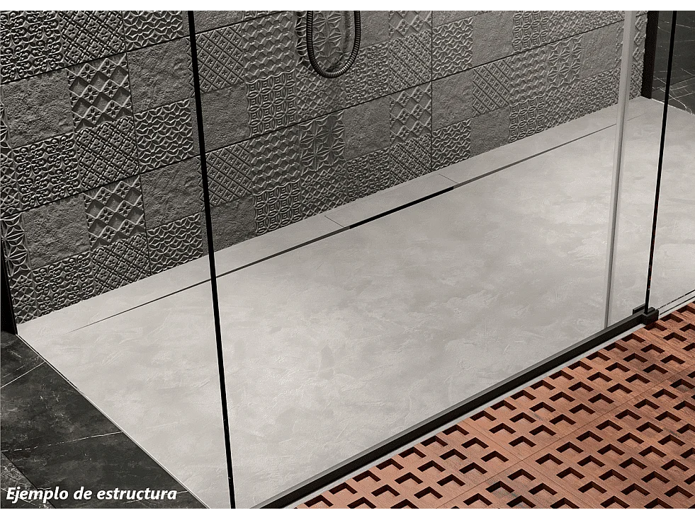 Mineralguss-Duschwanne extra flach LYRA GRAU 100x100cm