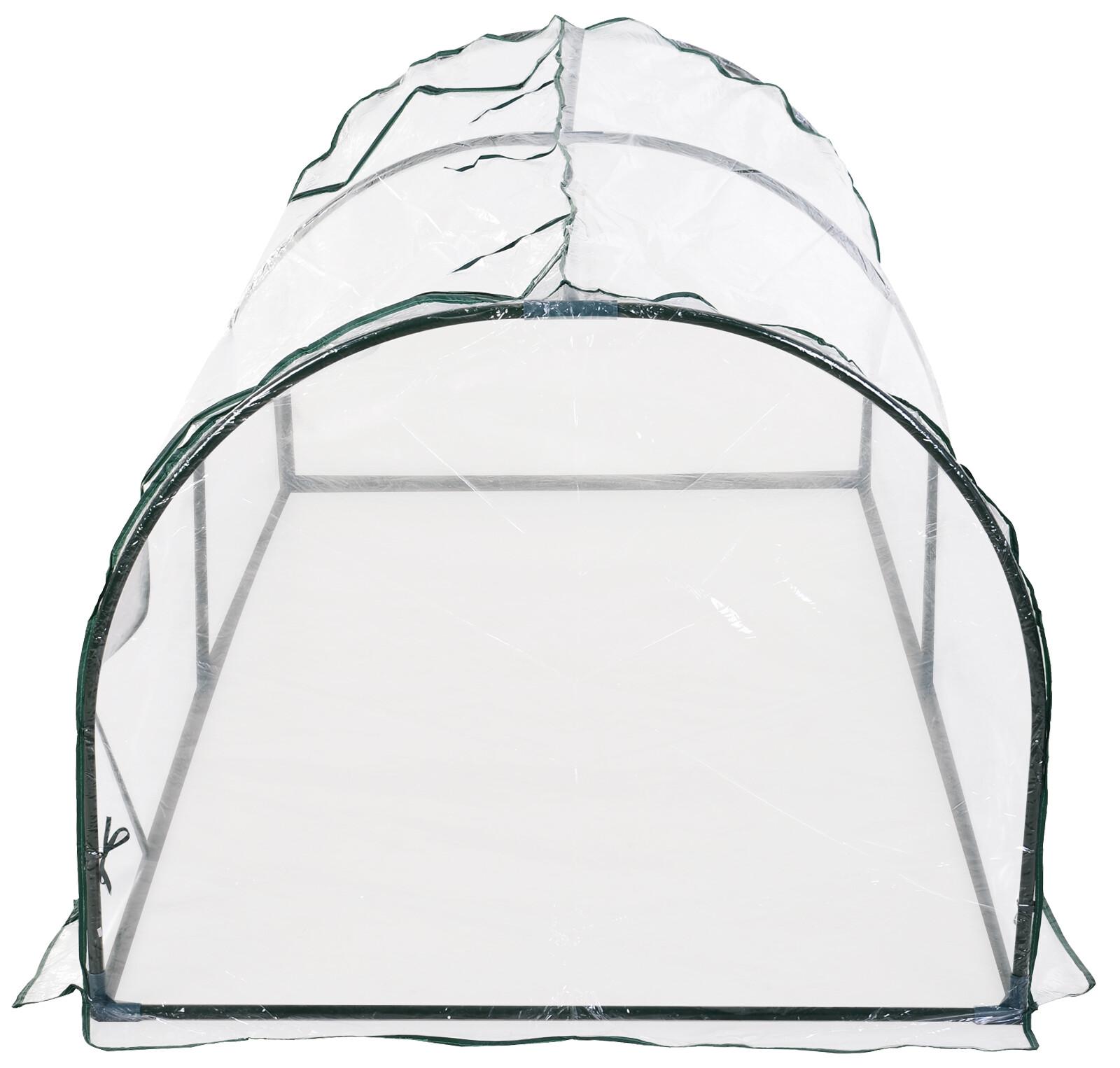 Serre De Jardin Tunnel L X L X H M Grande Porte Zipp E B Che Pvc Transparent M Tal Poxy Vert