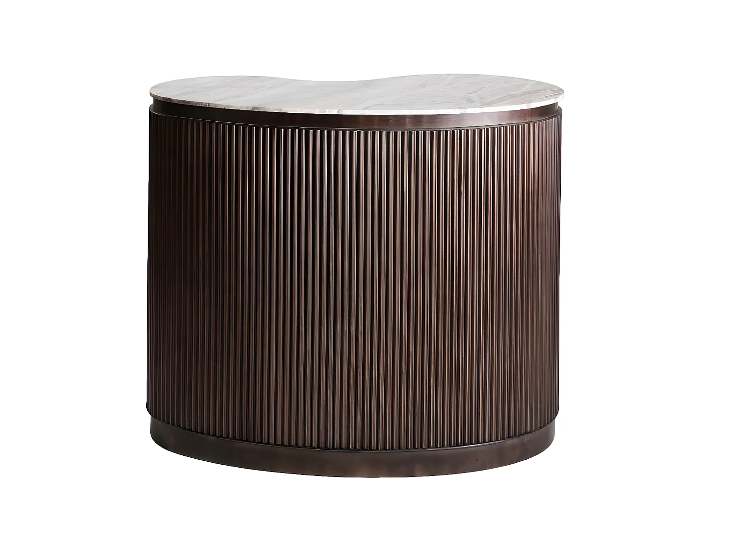 Meuble bar haricot en marbre et métal Orlando