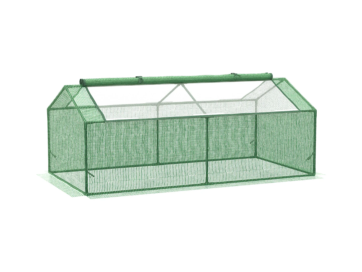 Mini serre de jardin serre à tomates 1,8L x 0,9l x 0,7H m métal thermolaqué PE haute densité fenêtre moustiquaire intégrées vert