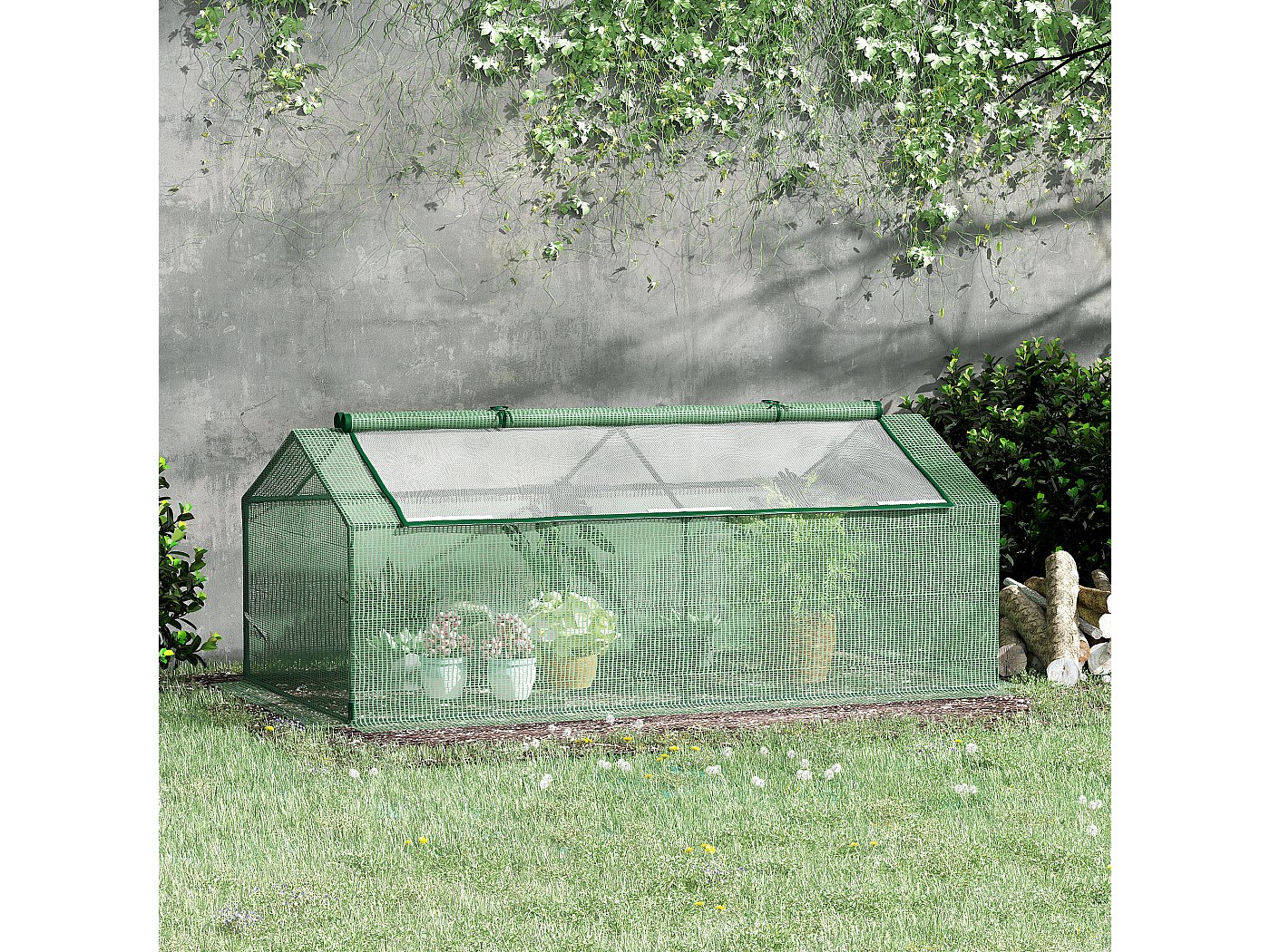 Serre De Balcon AMHANCIBLE - 200x80x170cm, Bâche PE Résistante, Idéale Pour Tomates Et Plantes Fragiles