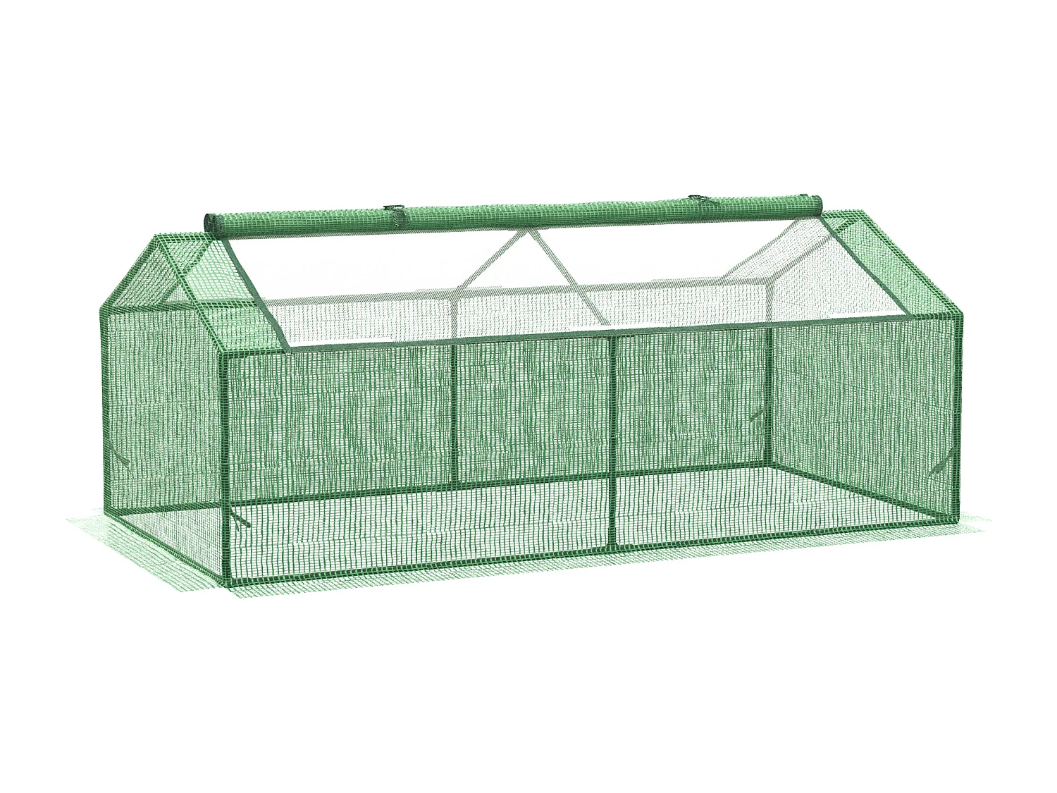 Mini serre de jardin serre à tomates 1,8L x 0,9l x 0,7H m métal thermolaqué PE haute densité fenêtre moustiquaire intégrées vert