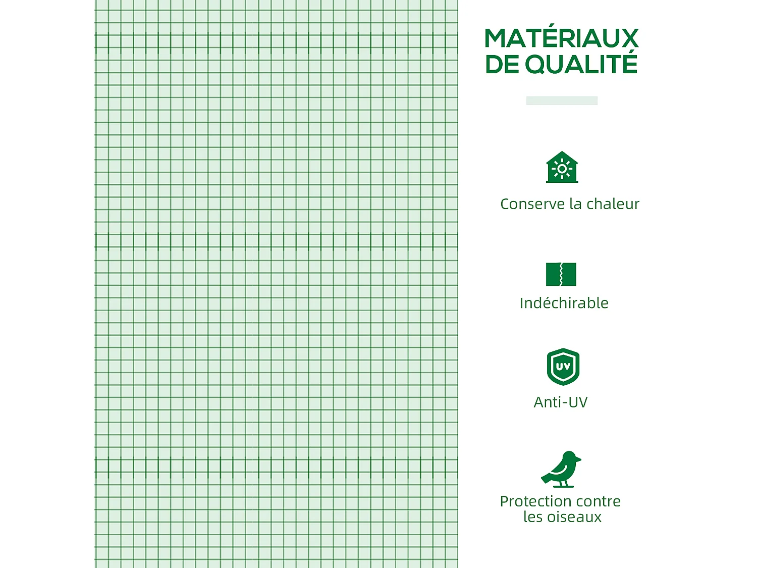 Mini serre de jardin serre à tomates 1,8L x 0,9l x 0,7H m métal thermolaqué PE haute densité fenêtre moustiquaire intégrées vert