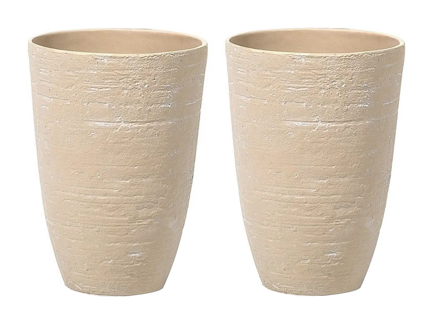 Set van 2 bloempotten CAMIA Steen 35 cm Beige
