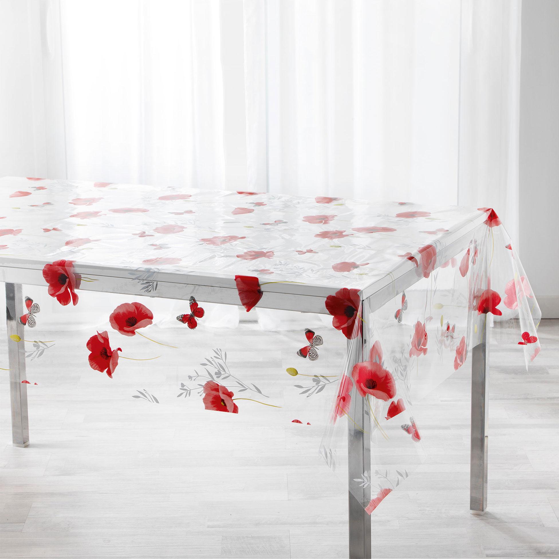 Nappe En Pvc Transparente Coquelicot