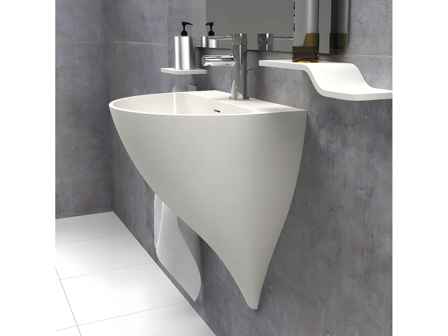 Waschbecken hängend - Solid Surface KALIYA